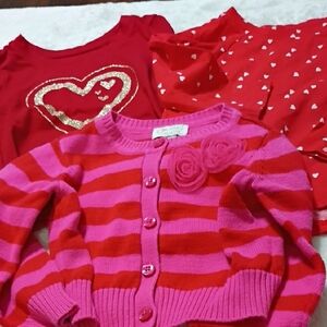 Cat & Jack Pink and Red Striped Cardigan